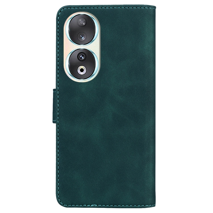 For Honor 90 Skin Feel Pure Color Flip Leather Phone Case(Green) - Honor Cases by PMC TechLife | Online Shopping South Africa | PMC TechLife | Buy Now Pay Later Mobicred