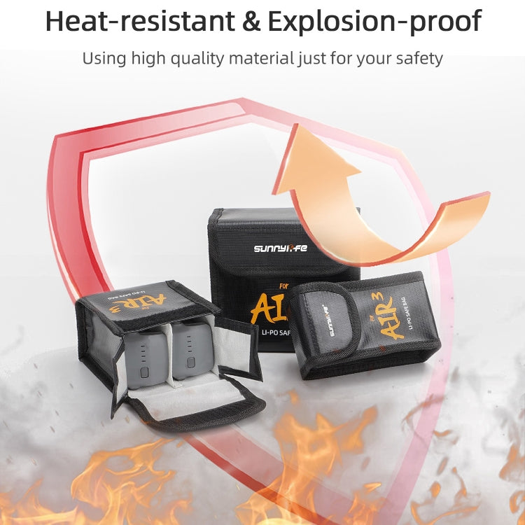 For DJI Air 3 Sunnylife Battery Explosion-proof Safe Bag Protective Li-Po Safe Bag For 2pcs Batteries - Carry Cases & Bags by Sunnylife | Online Shopping South Africa | PMC TechLife | Buy Now Pay Later Mobicred