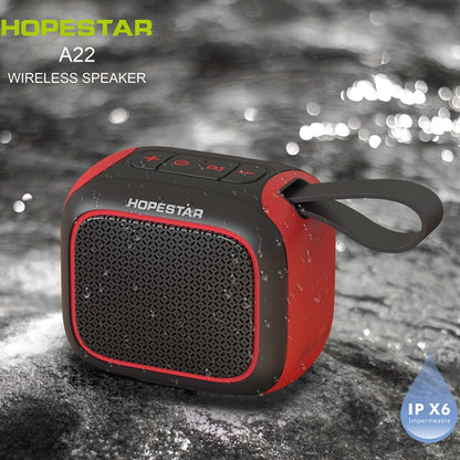 HOPESTAR A22 IPX6 Waterproof Portable Bluetooth Speaker Outdoor Subwoofer(Black Red) - Mini Speaker by HOPESTAR | Online Shopping South Africa | PMC Jewellery