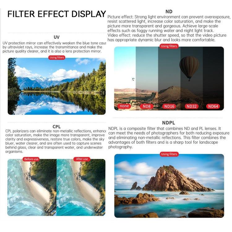 For DJI Air 3 JSR KB Series Drone Lens Filter, Filter:8 in 1 CPL ND NDPL NIGHT - free shipping - PMC TechLife - Order now!