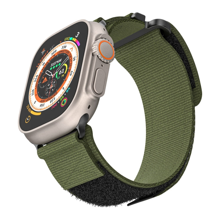 For Apple Watch Series 9 41mm AW Nylon Two-Section Watch Band(Army Green) - Watch Bands by PMC TechLife | Online Shopping South Africa | PMC TechLife