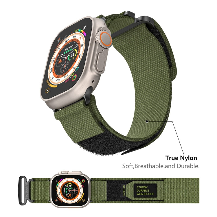 For Apple Watch Series 9 41mm AW Nylon Two-Section Watch Band(Army Green) - Watch Bands by PMC TechLife | Online Shopping South Africa | PMC TechLife