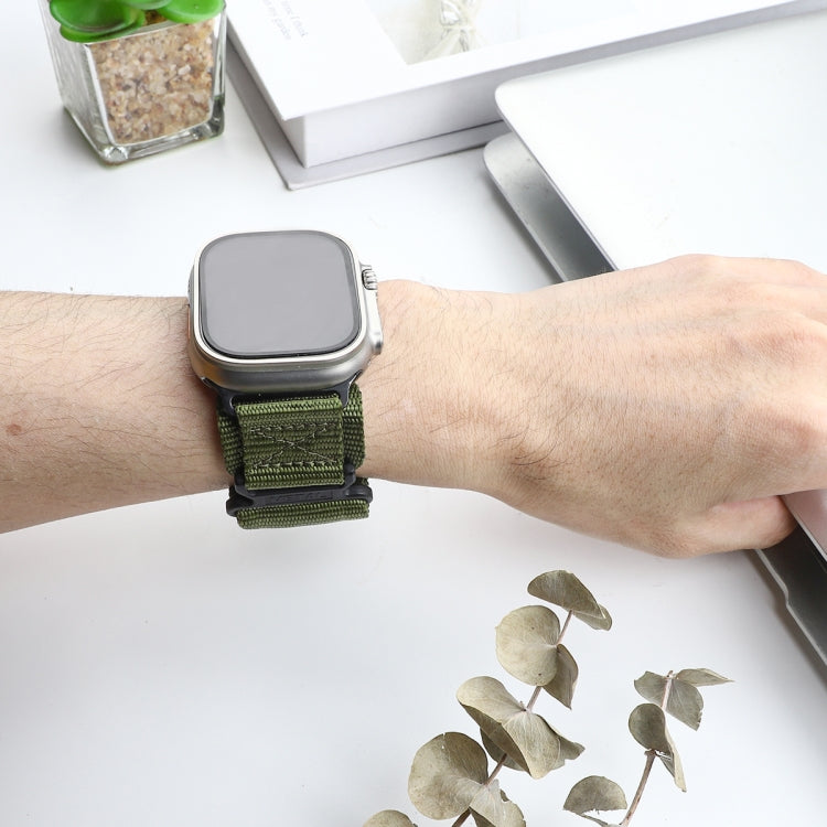 For Apple Watch Series 9 41mm AW Nylon Two-Section Watch Band(Army Green) - Watch Bands by PMC TechLife | Online Shopping South Africa | PMC TechLife