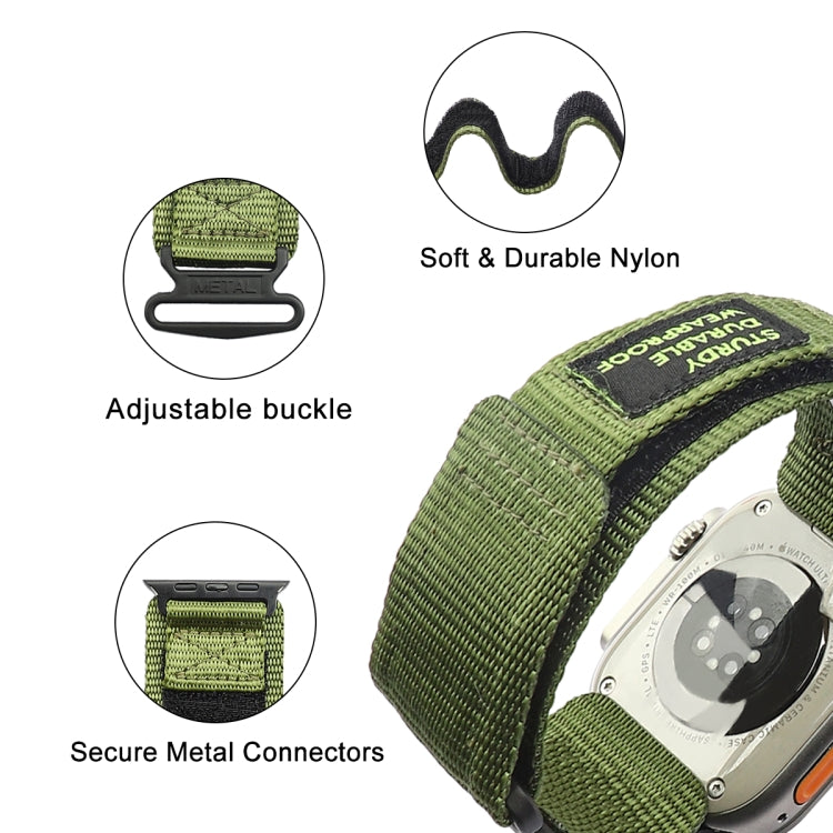 For Apple Watch Series 9 45mm AW Nylon Two-Section Watch Band(Army Green) - free shipping - PMC TechLife - Order now!