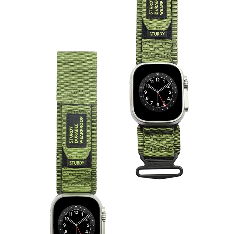 For Apple Watch Series 9 45mm AW Nylon Two-Section Watch Band(Army Green) - free shipping - PMC TechLife - Order now!