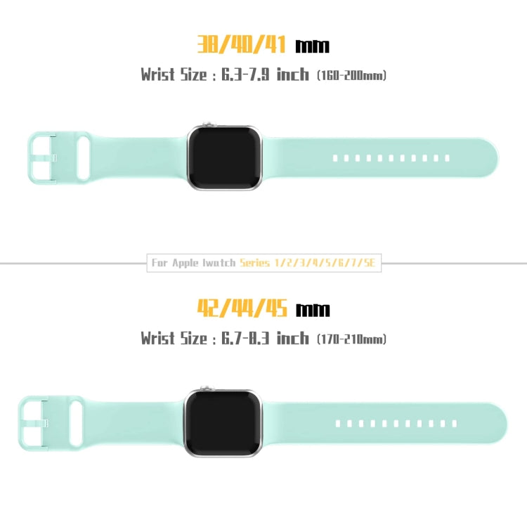 For Apple Watch 8 41mm Pin Buckle Silicone Watch Band(Mint Green) - Watch Bands by PMC TechLife | Online Shopping South Africa | PMC TechLife