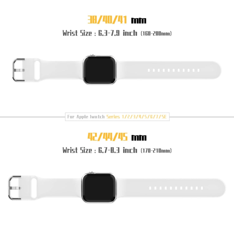 For Apple Watch 8 45mm Pin Buckle Silicone Watch Band(White) - Watch Bands by PMC TechLife | Online Shopping South Africa | PMC TechLife