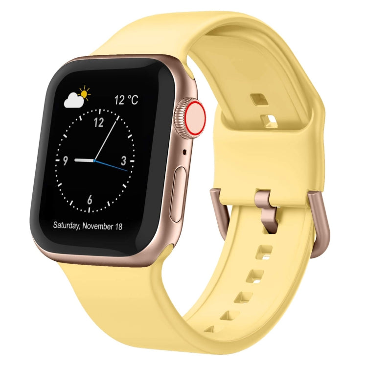 For Apple Watch 8 45mm Pin Buckle Silicone Watch Band(Yellow) - Watch Bands by PMC TechLife | Online Shopping South Africa | PMC TechLife