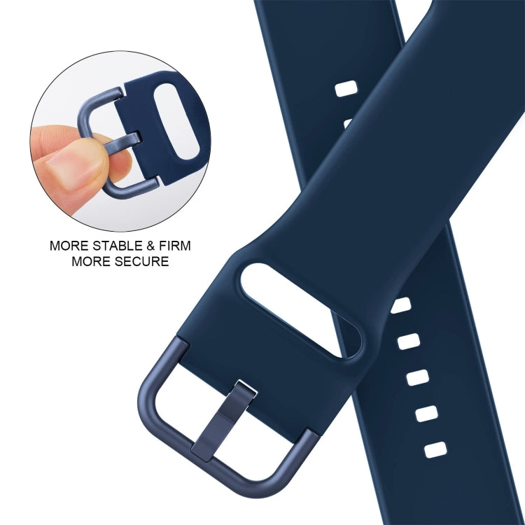For Apple Watch SE 40mm Pin Buckle Silicone Watch Band(Abyss Blue) - Watch Bands by PMC TechLife | Online Shopping South Africa | PMC TechLife