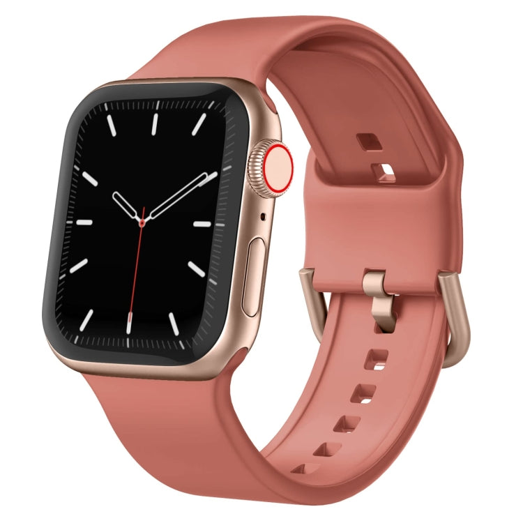 For Apple Watch 6 44mm Pin Buckle Silicone Watch Band(Coral) - Watch Bands by PMC TechLife | Online Shopping South Africa | PMC TechLife