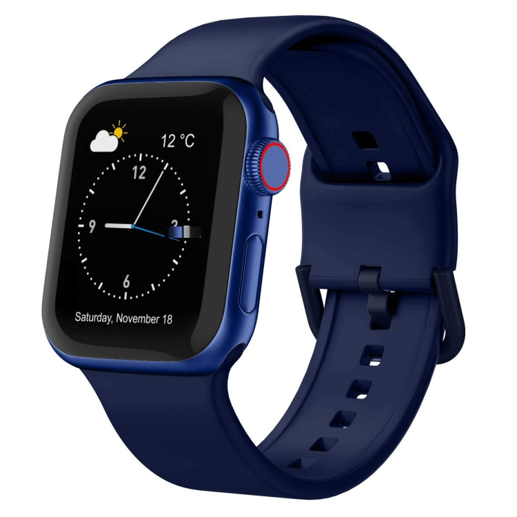 For Apple Watch 5 44mm Pin Buckle Silicone Watch Band(Midnight Blue) - Watch Bands by PMC TechLife | Online Shopping South Africa | PMC TechLife