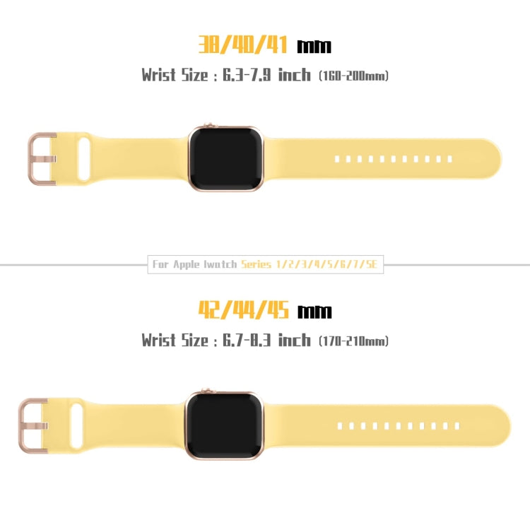 For Apple Watch 5 40mm Pin Buckle Silicone Watch Band(Yellow) - Watch Bands by PMC TechLife | Online Shopping South Africa | PMC TechLife