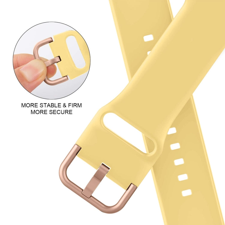 For Apple Watch 5 40mm Pin Buckle Silicone Watch Band(Yellow) - Watch Bands by PMC TechLife | Online Shopping South Africa | PMC TechLife