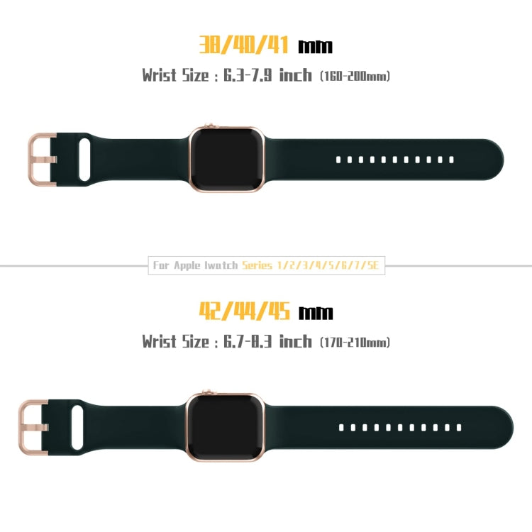 For Apple Watch 5 40mm Pin Buckle Silicone Watch Band(Dark Green) - Watch Bands by PMC TechLife | Online Shopping South Africa | PMC TechLife