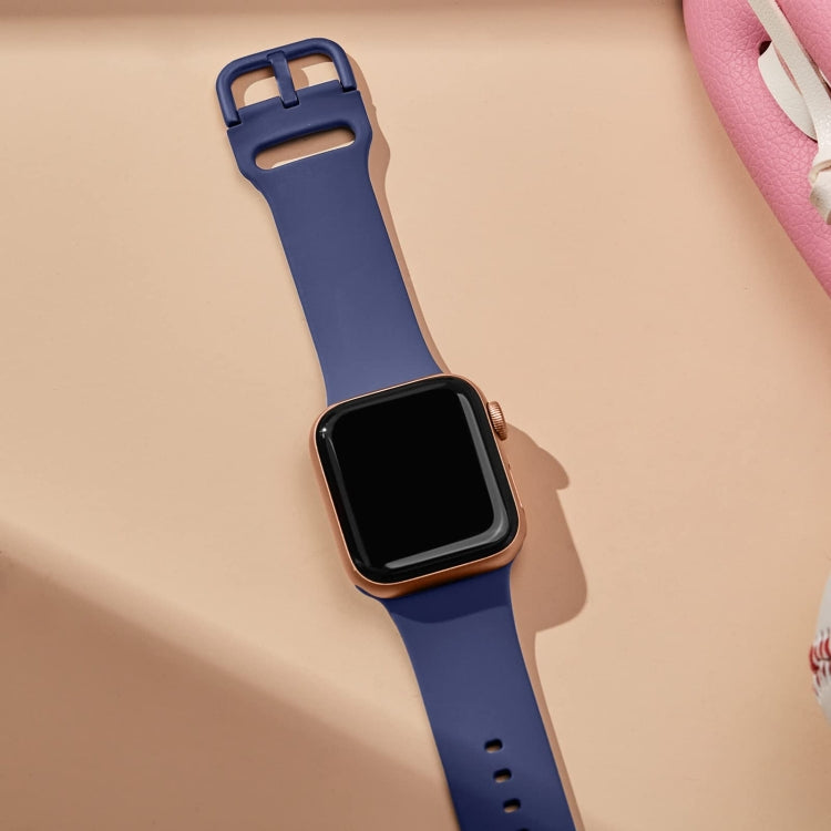 For Apple Watch 5 40mm Pin Buckle Silicone Watch Band(Violet Gray) - Watch Bands by PMC TechLife | Online Shopping South Africa | PMC TechLife