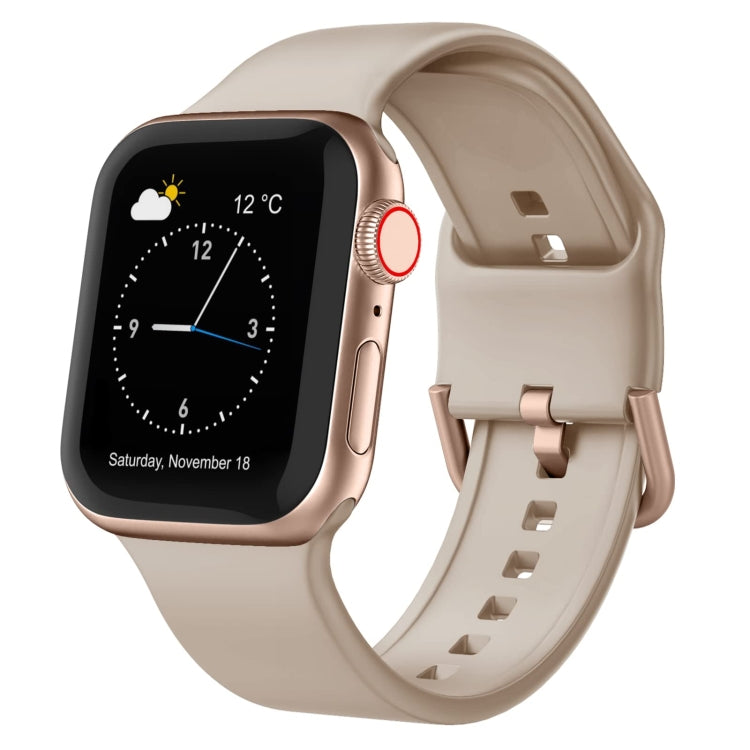 For Apple Watch Series 4 44mm Pin Buckle Silicone Watch Band(Milk Tea) - free shipping - PMC TechLife - Order now!