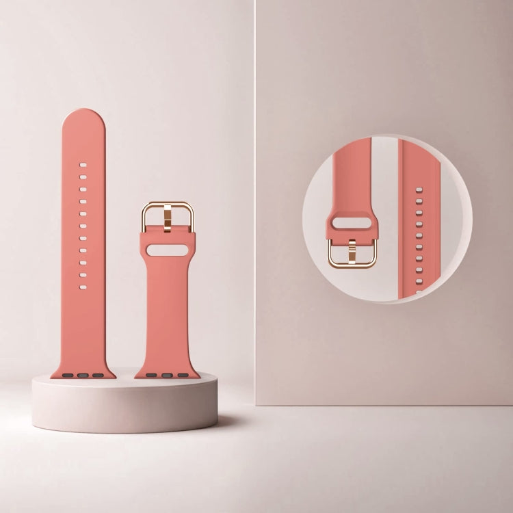 For Apple Watch 4 44mm Pin Buckle Silicone Watch Band(Coral) - Watch Bands by PMC TechLife | Online Shopping South Africa | PMC TechLife