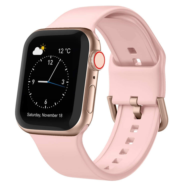 For Apple Watch 3 38mm Pin Buckle Silicone Watch Band(Pink) - Watch Bands by PMC TechLife | Online Shopping South Africa | PMC TechLife