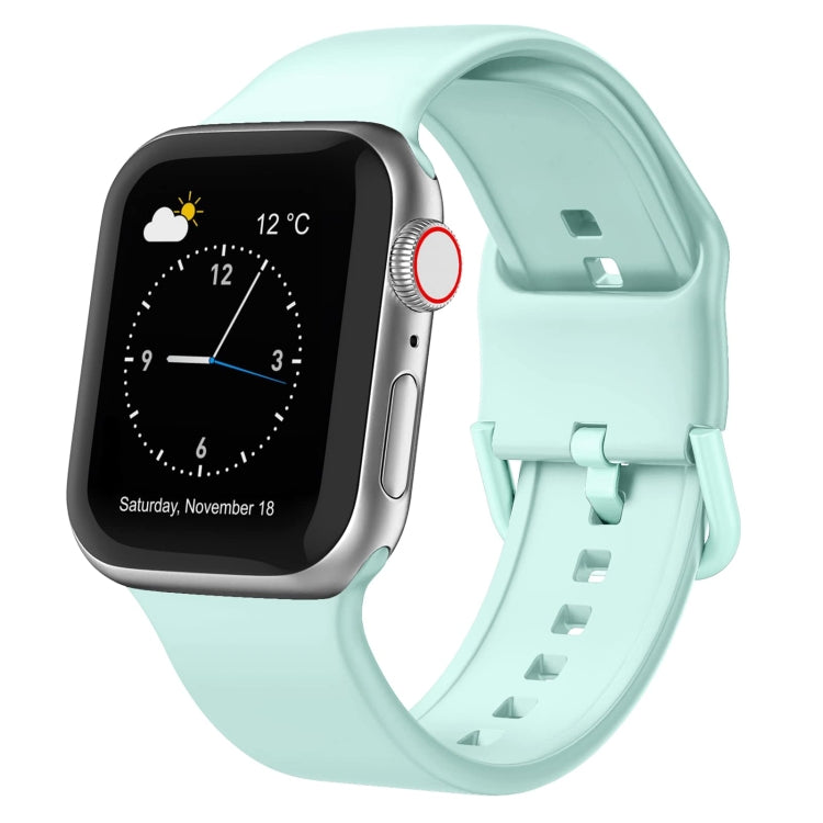 For Apple Watch 3 42mm Pin Buckle Silicone Watch Band(Mint Green) - Watch Bands by PMC TechLife | Online Shopping South Africa | PMC TechLife