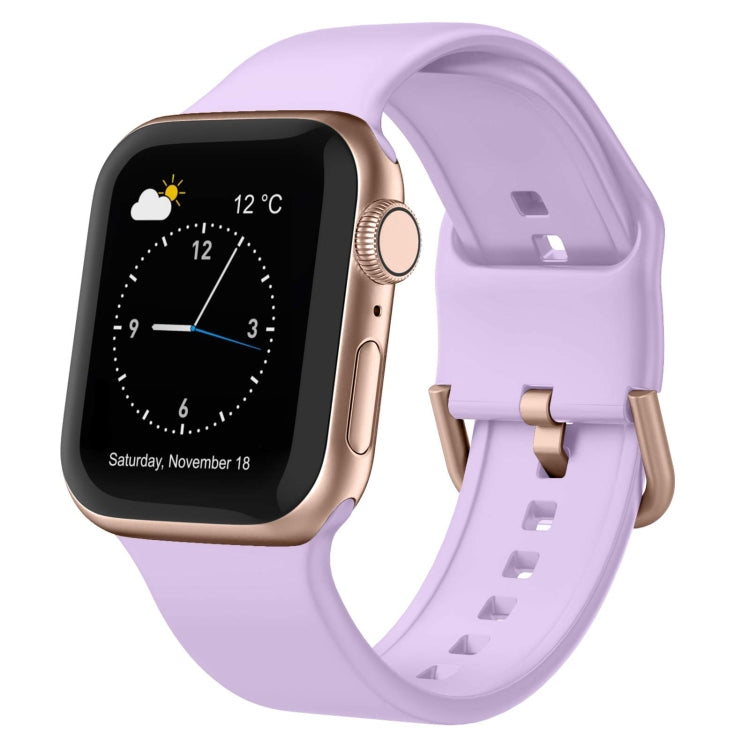 For Apple Watch Series 3 42mm Pin Buckle Silicone Watch Band(Lavender) - free shipping - PMC TechLife - Order now!