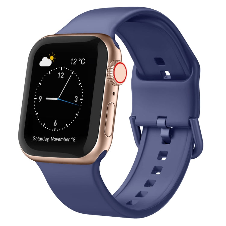 For Apple Watch 2 38mm Pin Buckle Silicone Watch Band(Violet Gray) - Watch Bands by PMC TechLife | Online Shopping South Africa | PMC TechLife