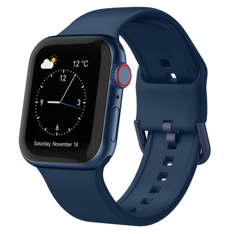 For Apple Watch 42mm Pin Buckle Silicone Watch Band(Abyss Blue) - Watch Bands by PMC TechLife | Online Shopping South Africa | PMC TechLife