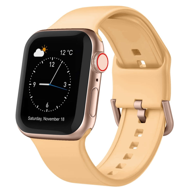 For Apple Watch 38mm Pin Buckle Silicone Watch Band(Light Orange) - free shipping - PMC TechLife - Order now!