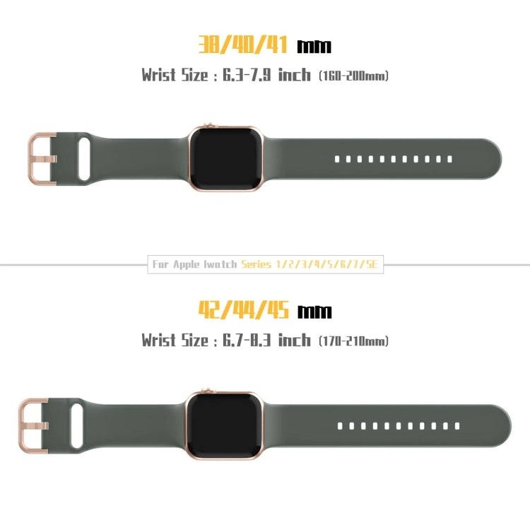 For Apple Watch Series 9 41mm Pin Buckle Silicone Watch Band(Olive) - Watch Bands by PMC TechLife | Online Shopping South Africa | PMC TechLife
