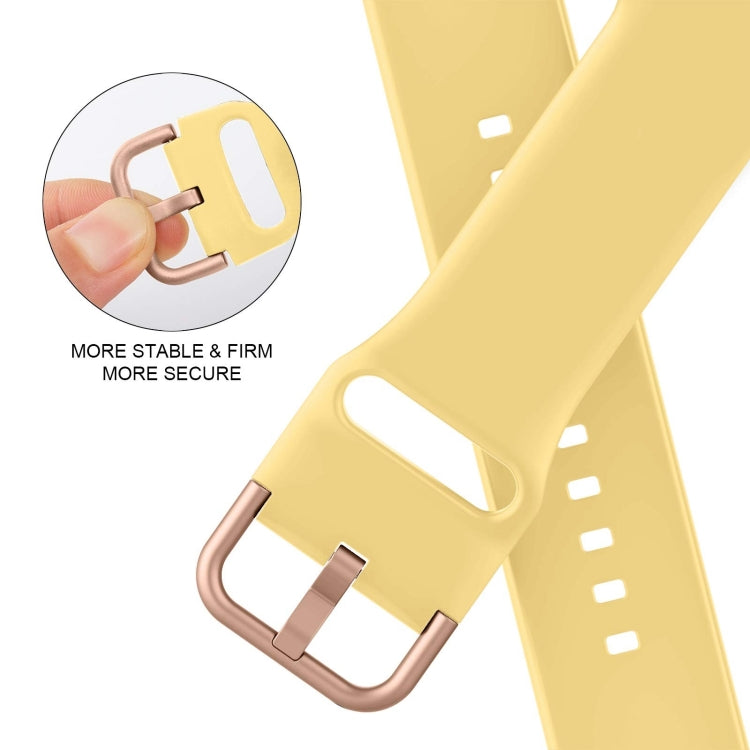 For Apple Watch Series 9 41mm Pin Buckle Silicone Watch Band(Yellow) - Watch Bands by PMC TechLife | Online Shopping South Africa | PMC TechLife