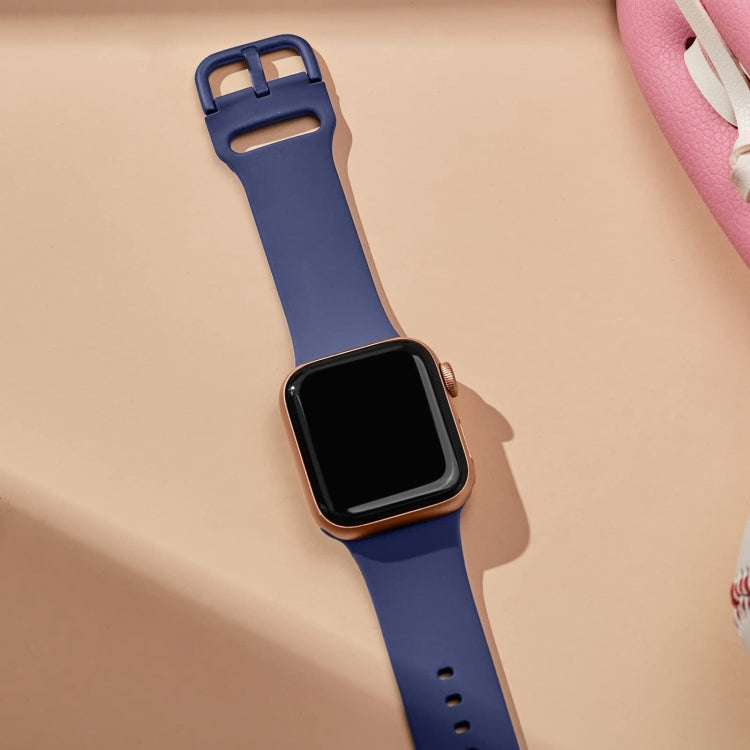 For Apple Watch Series 9 41mm Pin Buckle Silicone Watch Band(Violet Gray) - Watch Bands by PMC TechLife | Online Shopping South Africa | PMC TechLife