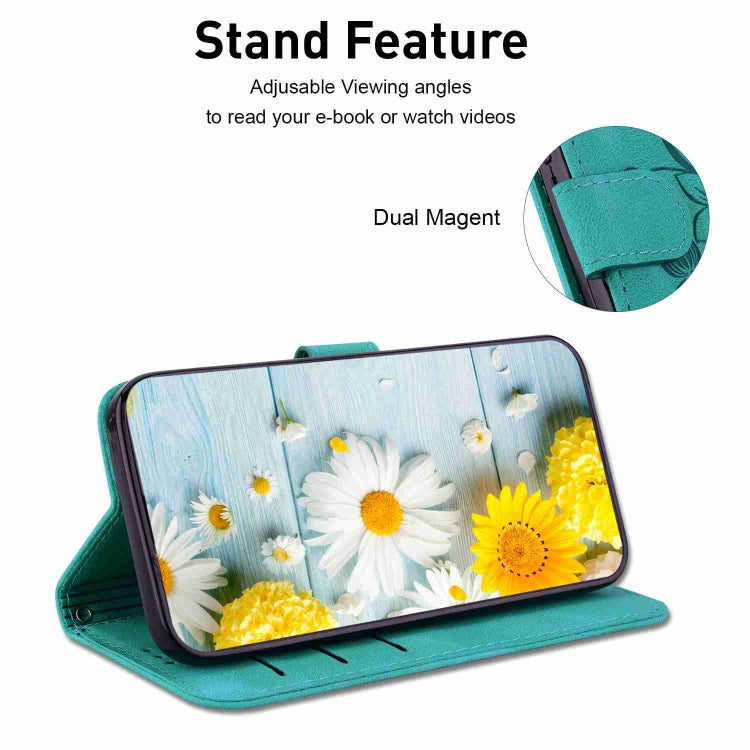 For OPPO A98 5G / F23 5G India Lily Embossed Leather Phone Case(Green) - free shipping - PMC TechLife - Order now!