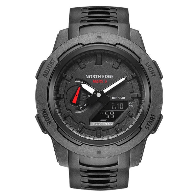 NORTH EDGE MARS3 Outdoor Waterproof Men Carbon Fiber Electronic Sports Watch(Black) - Sport Watches by NORTH EDGE | Online Shopping South Africa | PMC Jewellery