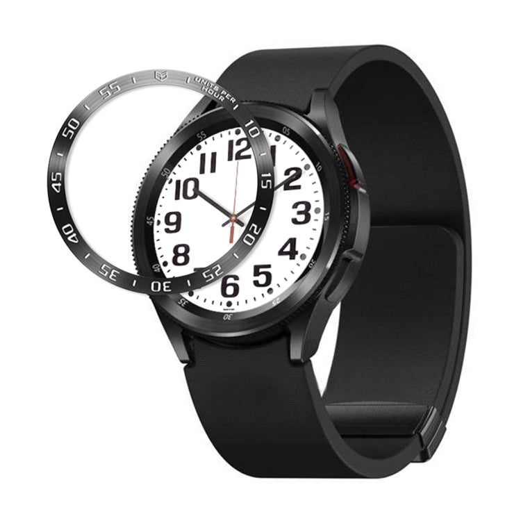 For Samsung Galaxy Watch6 Classic 43mm A Style Smart Watch Steel Ring Protective Frame(Black) - Watch Cases by PMC TechLife | Online Shopping South Africa | PMC TechLife