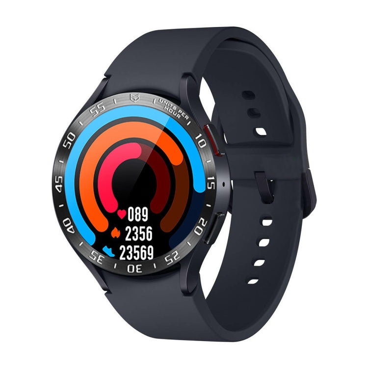 For Samsung Galaxy Watch6 Classic 43mm A Style Smart Watch Steel Ring Protective Frame(Black) - Watch Cases by PMC TechLife | Online Shopping South Africa | PMC TechLife