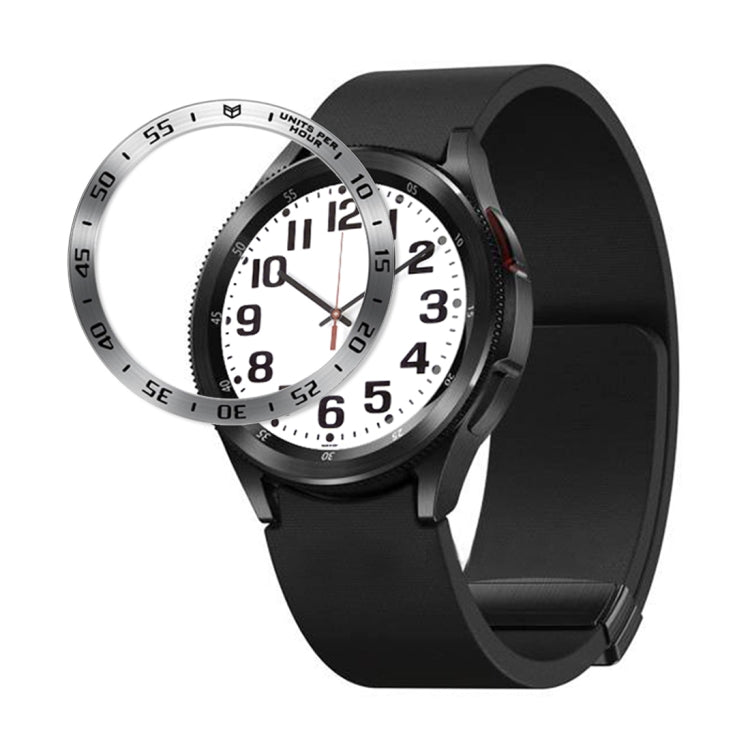 For Samsung Galaxy Watch6 Classic 47mm A Style Smart Watch Steel Ring Protective Frame(Silver) - Watch Cases by PMC TechLife | Online Shopping South Africa | PMC TechLife