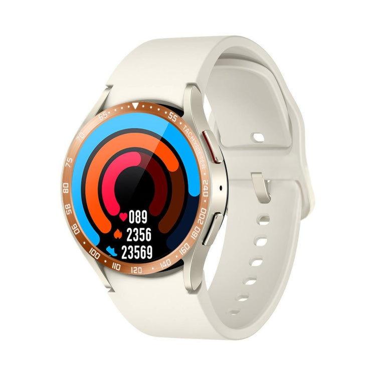 For Samsung Galaxy Watch6 Classic 47mm E Style Smart Watch Steel Ring Protective Frame(Rose Gold) - Watch Cases by PMC TechLife | Online Shopping South Africa | PMC TechLife