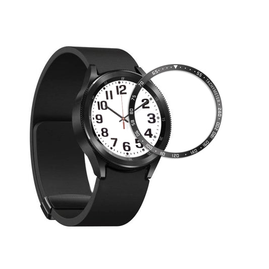 For Samsung Galaxy Watch6 Classic 43mm E Style Smart Watch Steel Ring Protective Frame(Black) - Watch Cases by PMC Jewellery | Online Shopping South Africa | PMC Jewellery