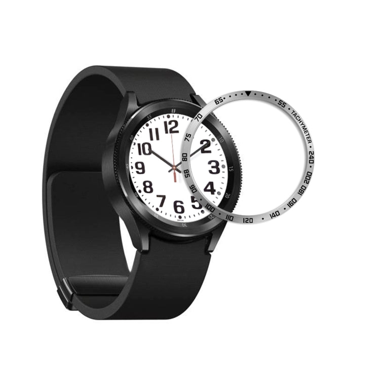 For Samsung Galaxy Watch6 Classic 43mm E Style Smart Watch Steel Ring Protective Frame(Silver) - Watch Cases by PMC TechLife | Online Shopping South Africa | PMC TechLife