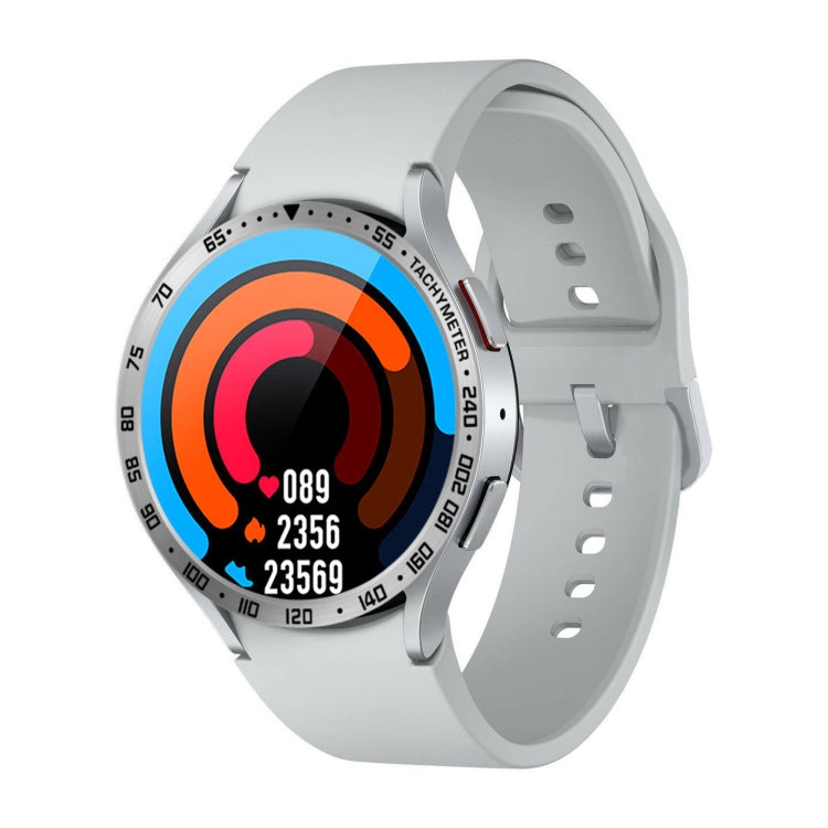 For Samsung Galaxy Watch6 Classic 43mm E Style Smart Watch Steel Ring Protective Frame(Silver) - Watch Cases by PMC TechLife | Online Shopping South Africa | PMC TechLife