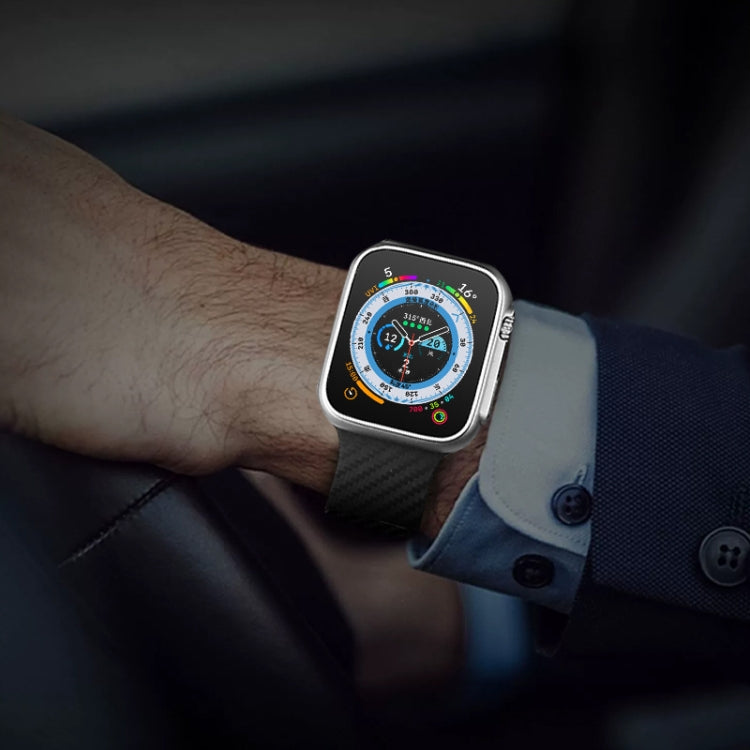 For Apple Watch 2 42mm Carbon Fiber Pattern Magnetic Buckle Silicone Watch Band(Grey) - Watch Bands by PMC TechLife | Online Shopping South Africa | PMC TechLife