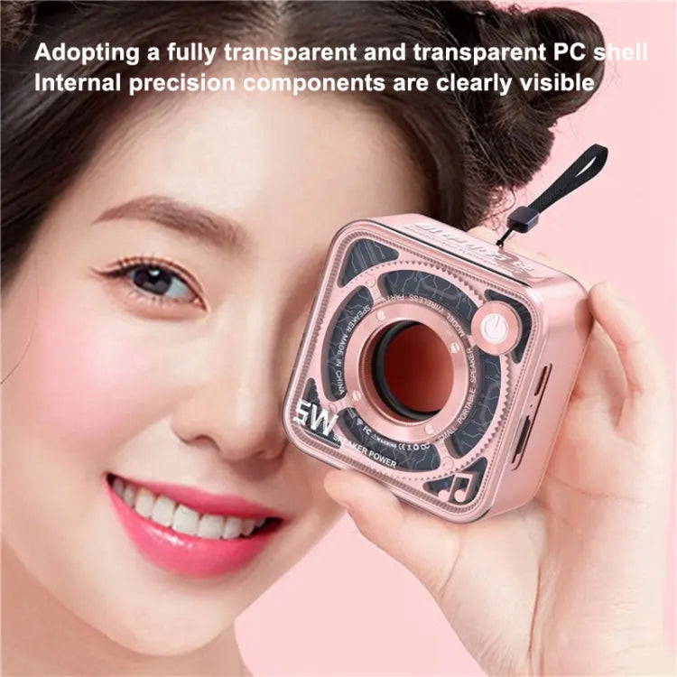 T&G DW12 Portable Mini Wireless Bluetooth Speaker Transparent Subwoofer Support TF Card(White) - Mini Speaker by T&G | Online Shopping South Africa | PMC TechLife | Buy Now Pay Later Mobicred