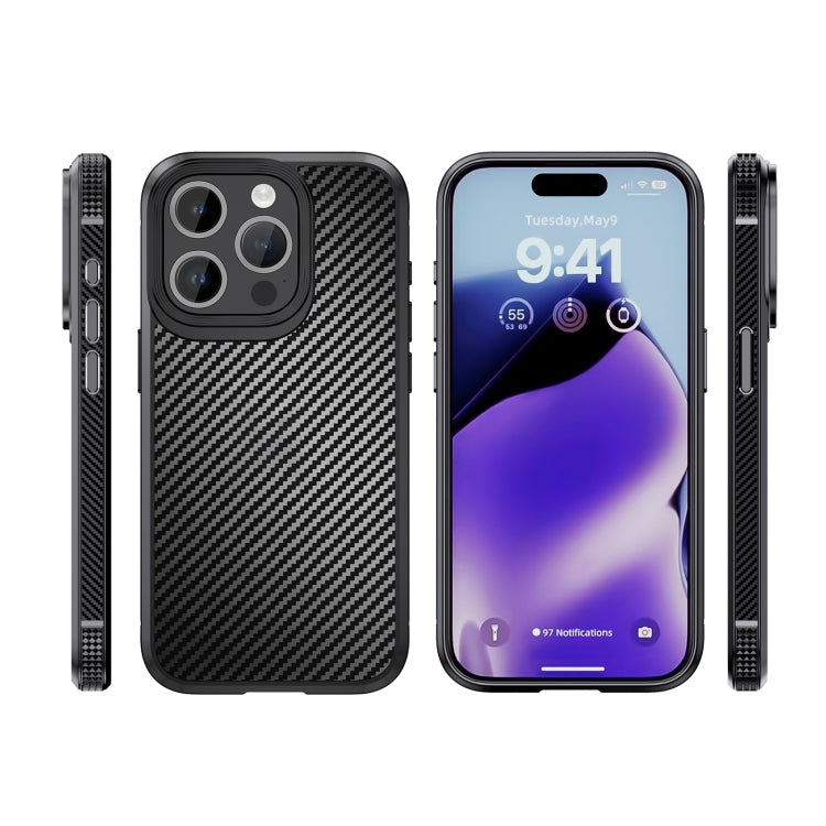 For iPhone 15 Plus iPAKY MG Series Carbon Fiber PC + TPU Protective Phone Case(Black) - iPhone 15 Plus Cases by iPAKY | Online Shopping South Africa | PMC TechLife | Buy Now Pay Later Mobicred