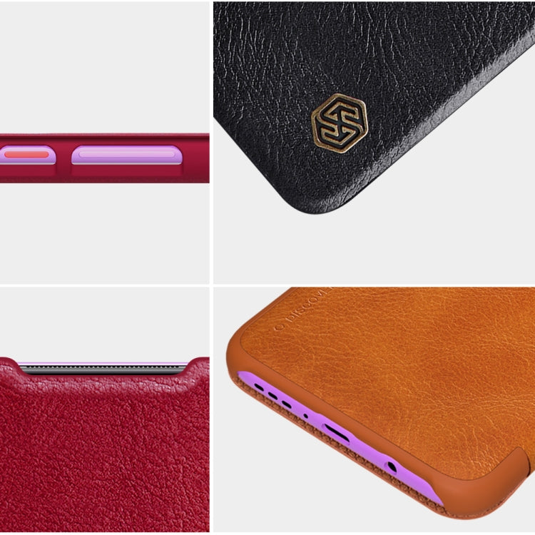 For Xiaomi Redmi 10X Pro 5G NILLKIN QIN Series Crazy Horse Texture Horizontal Flip Leather Case with Card Slot(Red) - Xiaomi Cases by NILLKIN | Online Shopping South Africa | PMC Jewellery