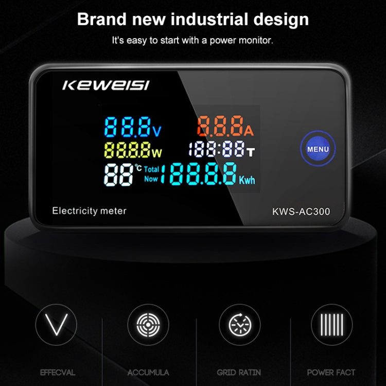 KWS-AC300-20A 50-300V AC Digital Current Voltmeter(Black) - free shipping - PMC TechLife - Order now!