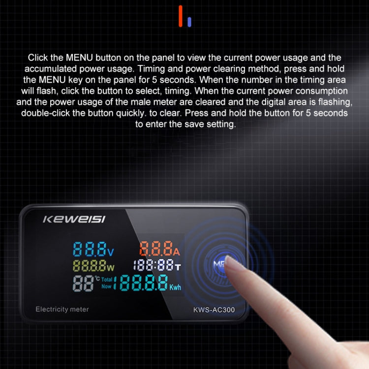 KWS-AC300-20A 50-300V AC Digital Current Voltmeter(Black) - free shipping - PMC TechLife - Order now!
