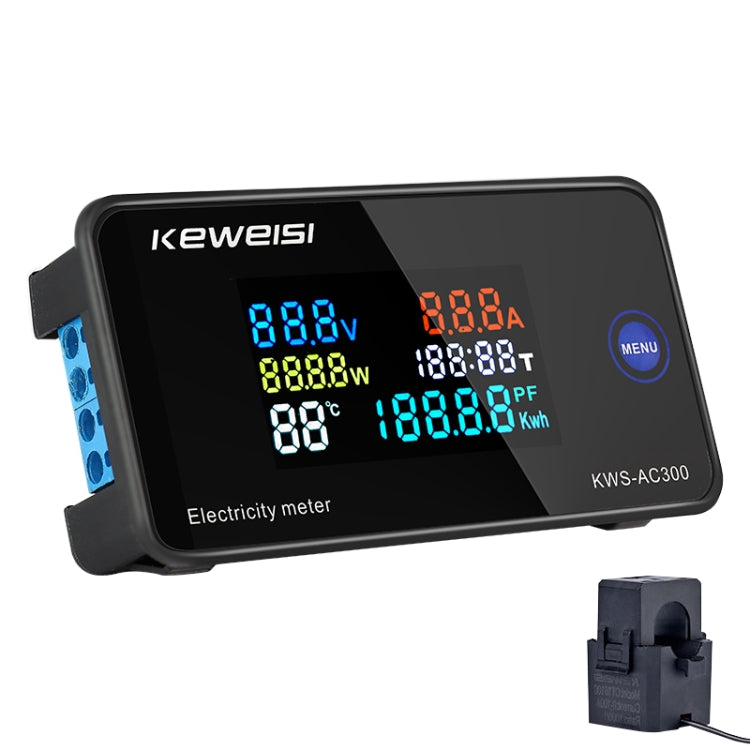 KWS-AC300-100A 50-300V AC Digital Current Voltmeter with Opening Transformer(Black) - Current & Voltage Tester by PMC TechLife | Online Shopping South Africa | PMC TechLife | Buy Now Pay Later Mobicred