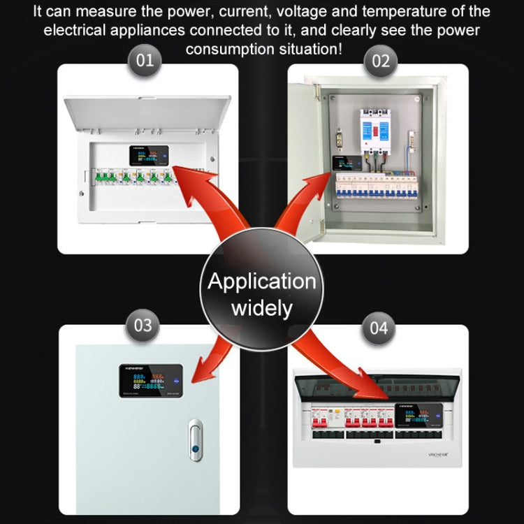 KWS-AC300-100A 50-300V AC Digital Current Voltmeter with Opening Transformer(Black) - Current & Voltage Tester by PMC TechLife | Online Shopping South Africa | PMC TechLife | Buy Now Pay Later Mobicred