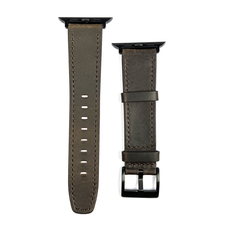 For Apple Watch SE 2023 44mm Retro Texture Leather Watch Band(Coffee Color) - Watch Bands by PMC TechLife | Online Shopping South Africa | PMC TechLife
