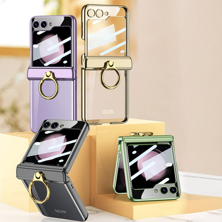 For Samsung Galaxy Z Flip5 GKK Magnetic Folding Phantom Rotary Phone Case with Ring Holder(Purple) - Galaxy Z Flip5 Cases by GKK | Online Shopping South Africa | PMC TechLife | Buy Now Pay Later Mobicred