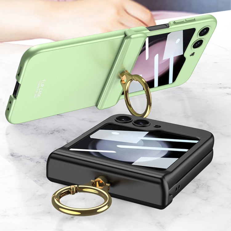 For Samsung Galaxy Z Flip5 GKK Integrated Magnetic Hinge Phone Case with Ring Holder(Black) - Galaxy Z Flip5 Cases by GKK | Online Shopping South Africa | PMC TechLife | Buy Now Pay Later Mobicred